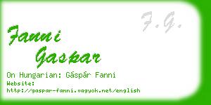 fanni gaspar business card